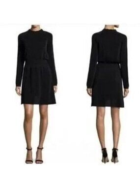 Tory Burch Isabelle Knit Metallic Wool Black Dress